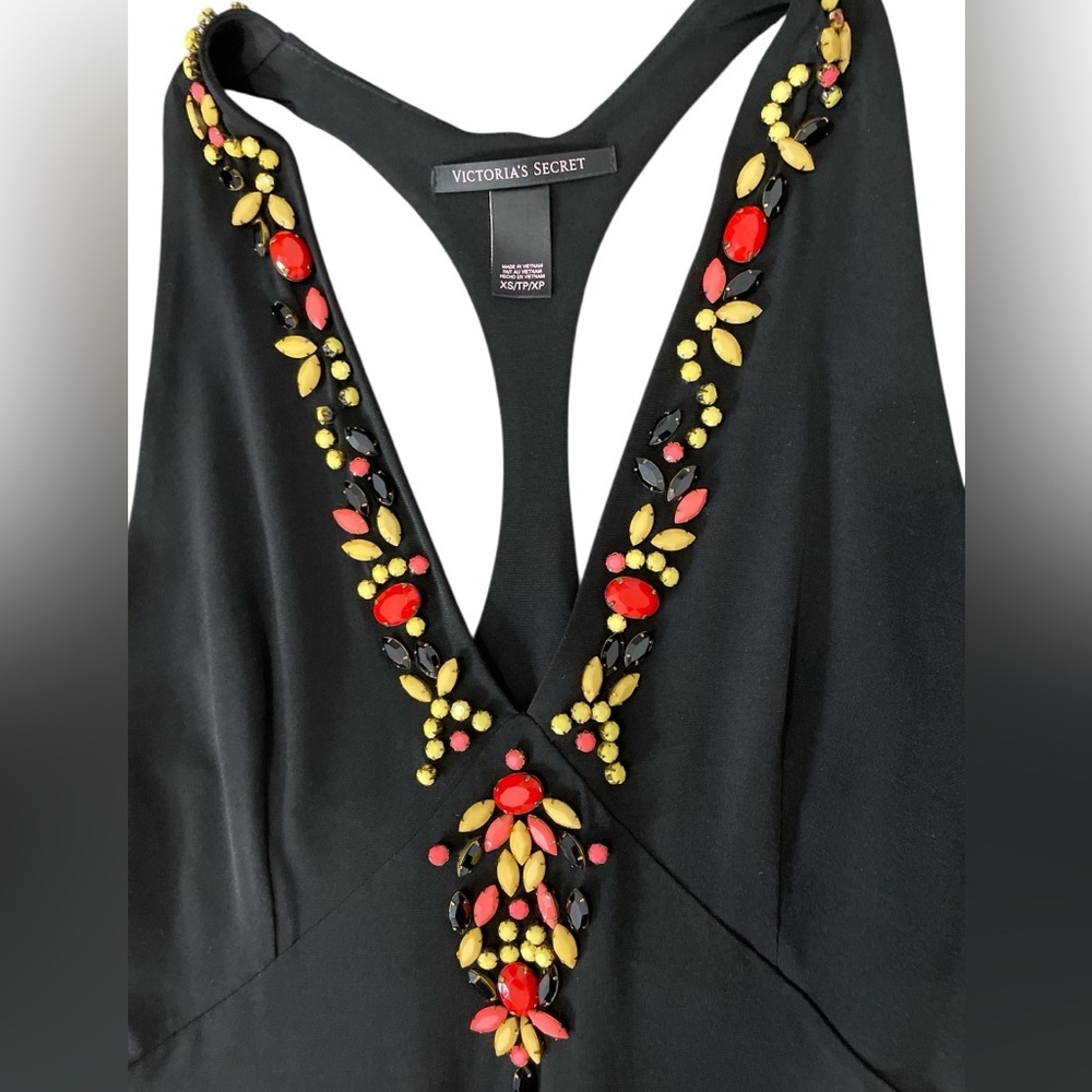 Victoria's Secret Black Maxi Dress with Colorful Embroidery - Picture 2 of 2